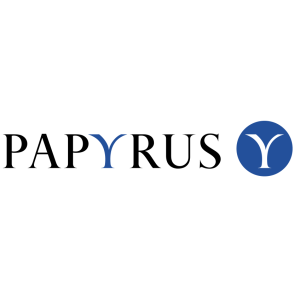Papyrus logo horizontal blue 900px v2